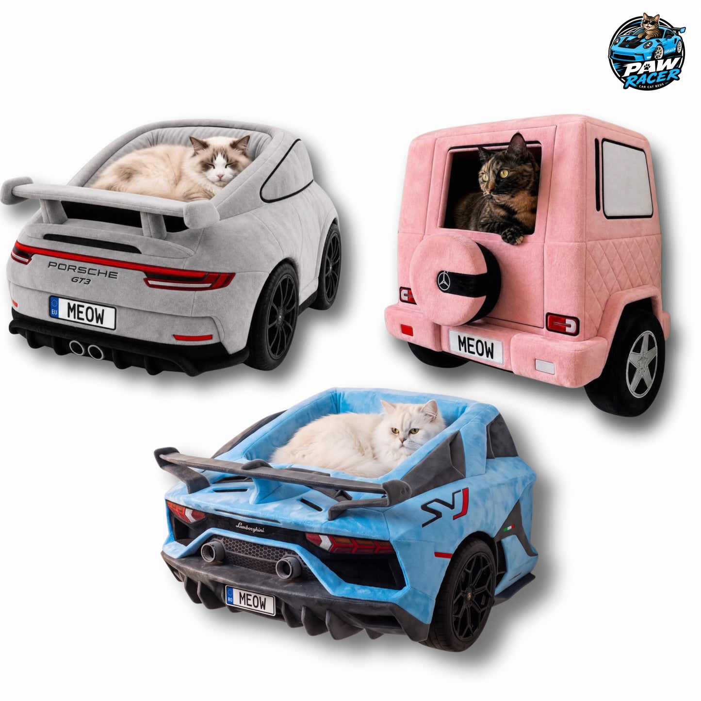 PawRacer Luxury Car Beds for cats